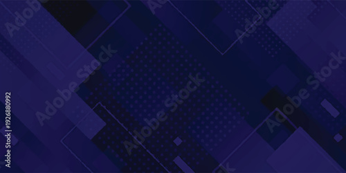 Abstract navy blue background with overlapping squares and micro dot pattern.