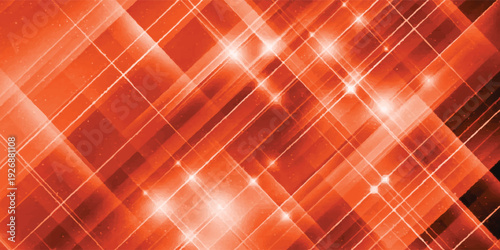 Abstract bright orange background with glowing diagonal lines and intense sparkles.