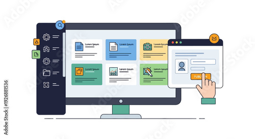 Modern Computer Interface with Data Management and User Interaction.