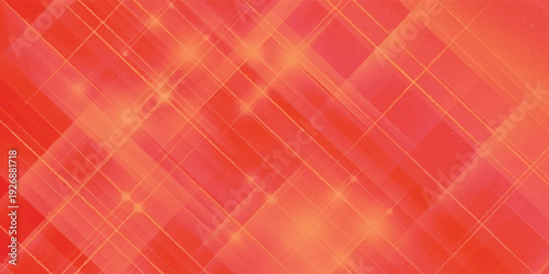 Abstract red and orange diagonal lines background with glowing stars and transparency.