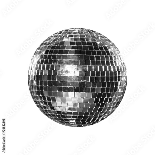 Mirror Disco Ball Isolated on Transparent Background