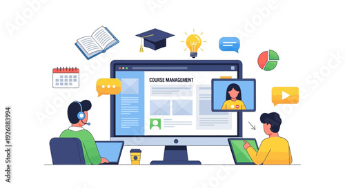 Online Learning Education Technology Course Management.