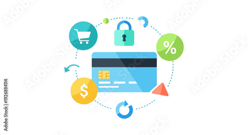 Secure Online Credit Card Payment, E-commerce, and Financial Security Concept