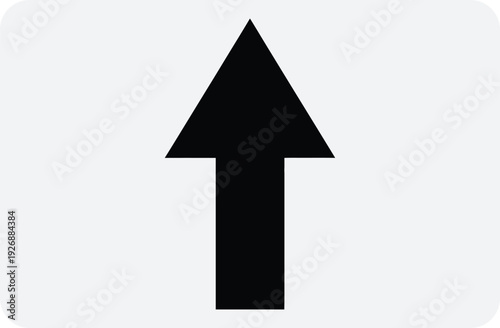 Upward pointing black arrow on a white background