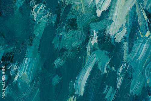 Wallpaper Mural Abstract acrylic turquoise background. Conceptual bright ocean waters. Close-up artistic brushstrokes. Colorful background for postcards, design, and printing. A fragment of a painting with paints Torontodigital.ca