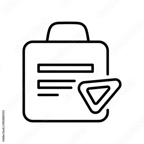Resume with Checkmark Approval Icon, Simple Line Art Design
