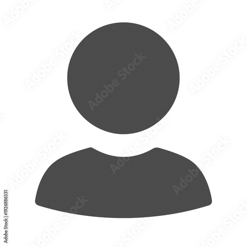 User Profile Avatar Person Icon in Minimal Flat Gray Style Isolated on Transparent Background