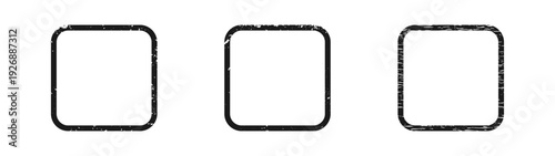 Set of grunge borders in rounded square form
