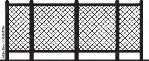 Steel Chain Link Fence Silhouette