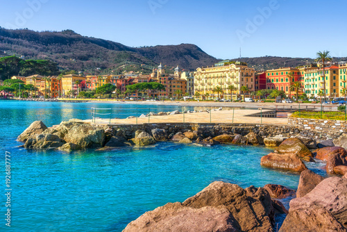 Rocks and Waterfront in Santa Margherita Ligure, Italy