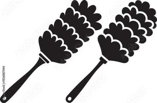 Feather duster silhouette cleaning tool graphic