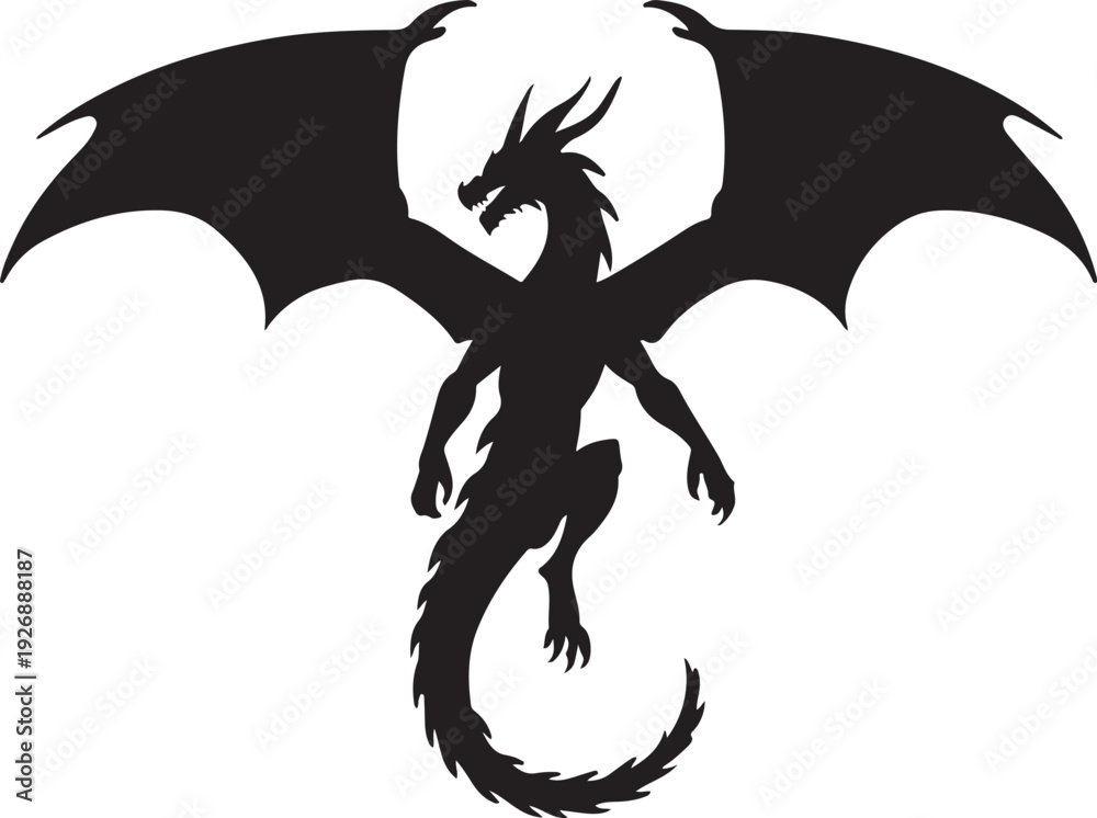 Fototapeta premium Dragon Silhouette