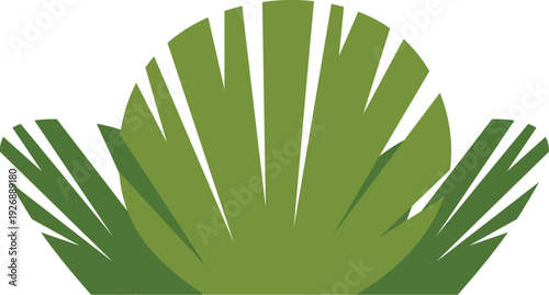 Simple Flat Design Palm Frond Silhouette Illustration Graphic Asset