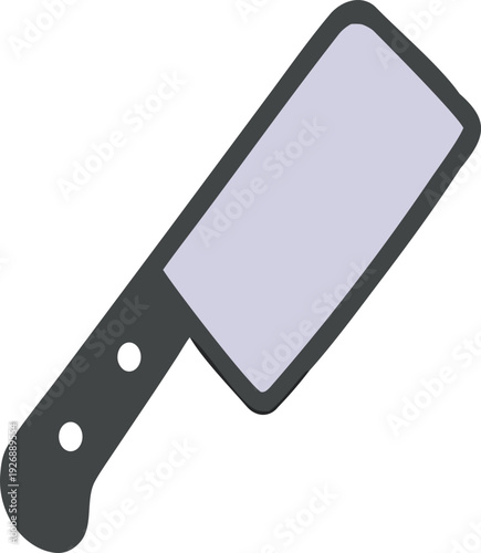  kitchen knife vector icon, sharp blade utensil graphic isolated on white, perfect for menu design, cooking app UI, and food service branding.