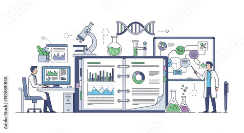 Scientists Conducting Research and Analysis in a Modern Laboratory Setting.