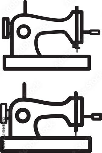 Sewing machine silhouette outline