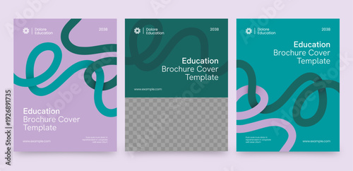 Brochure Report Cover Template for Document Front Pages in High School, College & Education Theme