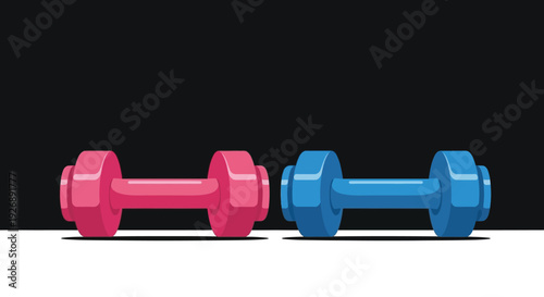 Colorful dumbbells for fitness and exercise motivation
