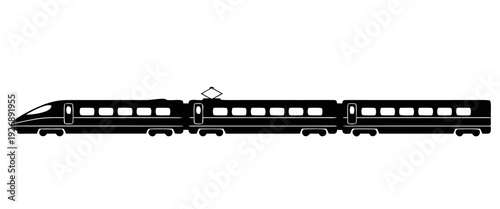 Black train silhouette,cargo wagons silhouette,rail car,passenger train vector illustration
