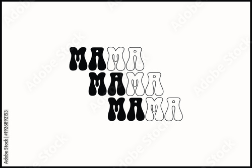About Mama Retro T-Shirt Design