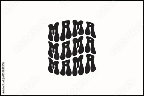 About Mama Retro T-Shirt Design