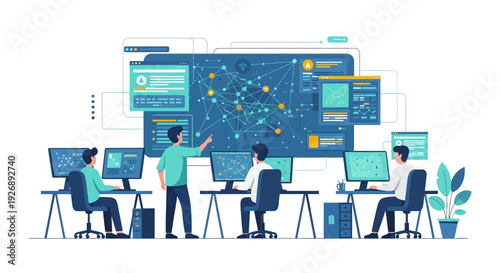 Team Collaborating on Data Analysis Project.