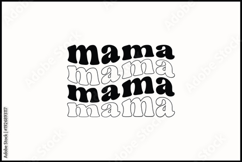 About Mama Retro T-Shirt Design