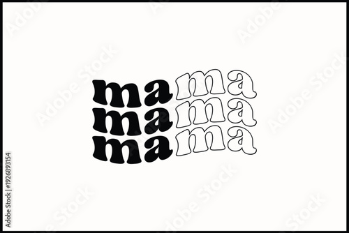 About Mama Retro T-Shirt Design