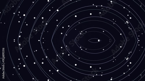 Stylized Representation of Celestial Bodies in Orbit.