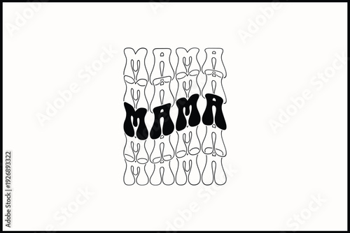 About Mama Retro T-Shirt Design