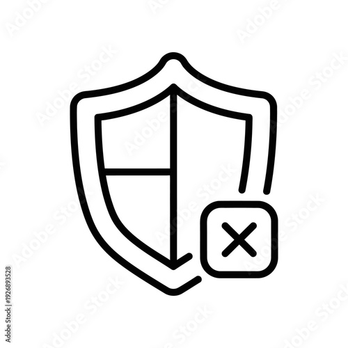 Shield icon with error cross symbol isolated vector security protection fail warning sign Free Download Shield icon with error cross symbol isolated vector security protection fail warning sign - GFXLoad