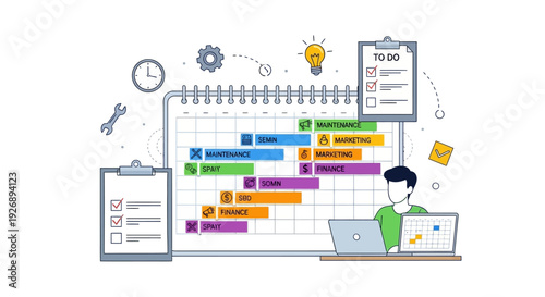 Project Management Timeline Gantt Chart Planning.