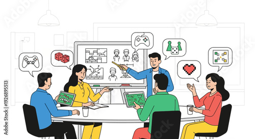 Team Brainstorming Session for Game Development Project.