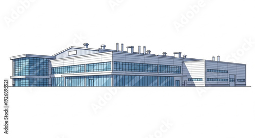 Modern architectural building with glass facade and multiple levels, a contemporary design.