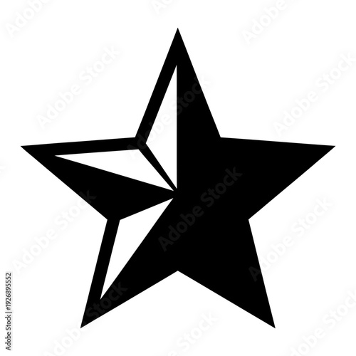 Nautical star icon isolated on white background black and white graphic vector