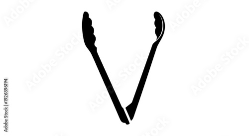 Black kitchen tongs with textured grip on white background