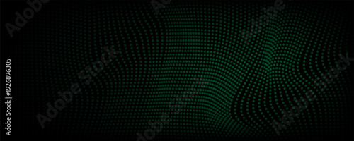 Abstract black background and green ball