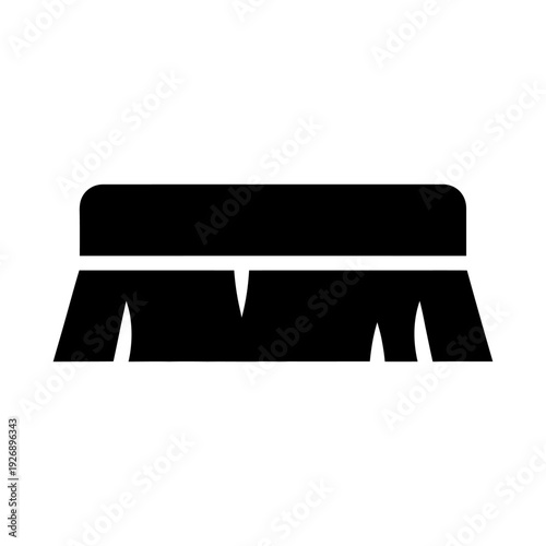 Cleaning brush icon silhouette for household chores and maintenance in minimalist flat design