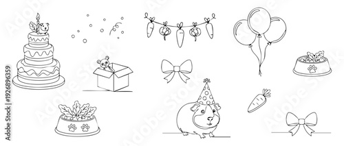 Guinea pig birthday party celebration elements set