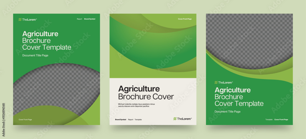 Obraz premium Brochure Report Cover Template for Document Front Pages in Farming, Agriculture & Environmental Look