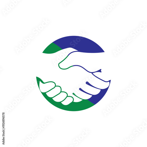 Hand Shake Deal Pose in a Circle Deal Logo Vector Logo Design Template Design