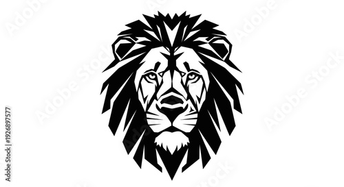 Stylized black and white lion face emblem