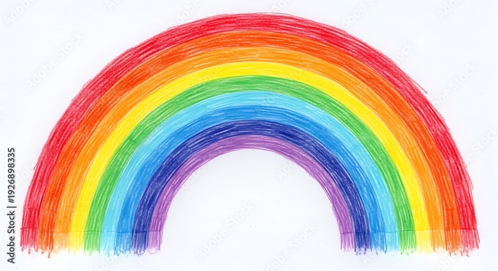 Fototapeta premium Colorful Rainbow Illustration on White Background.