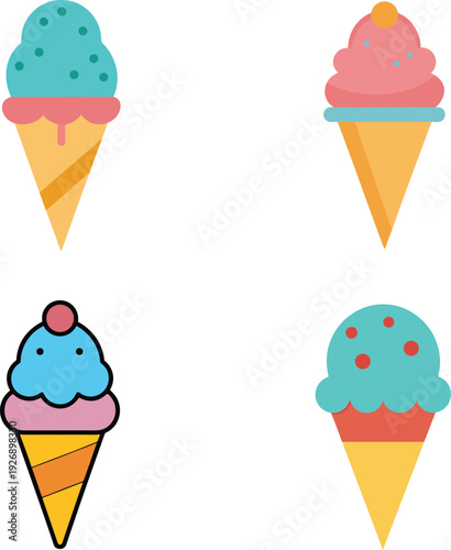 Ice cream cone vector illustration