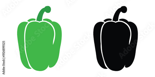 Bell pepper icon, Bell pepper vector illustration, Capsicum icon vector