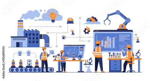 Smart Factory Automation: Industry 4.0 Manufacturing with Engineers, Robotics, and Data Analytics
