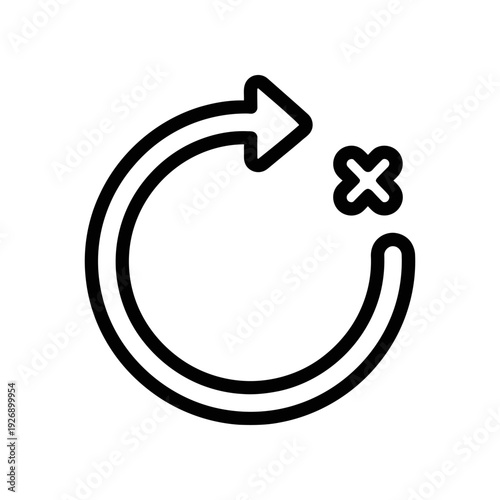 Recycle loop arrow with cancel cross symbol eco friendly sustainability concept vector