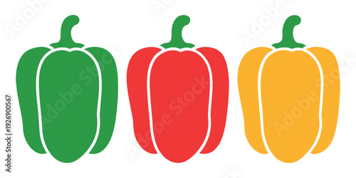 Bell pepper icon, Bell pepper vector illustration, Capsicum icon vector