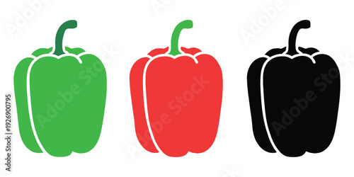 Bell pepper icon, Bell pepper vector illustration, Capsicum icon vector