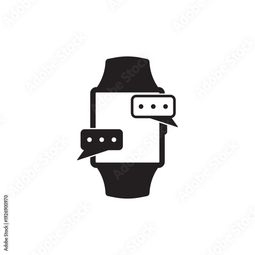 icon appearance of message conversation symbol on smart watch device, wearable device.